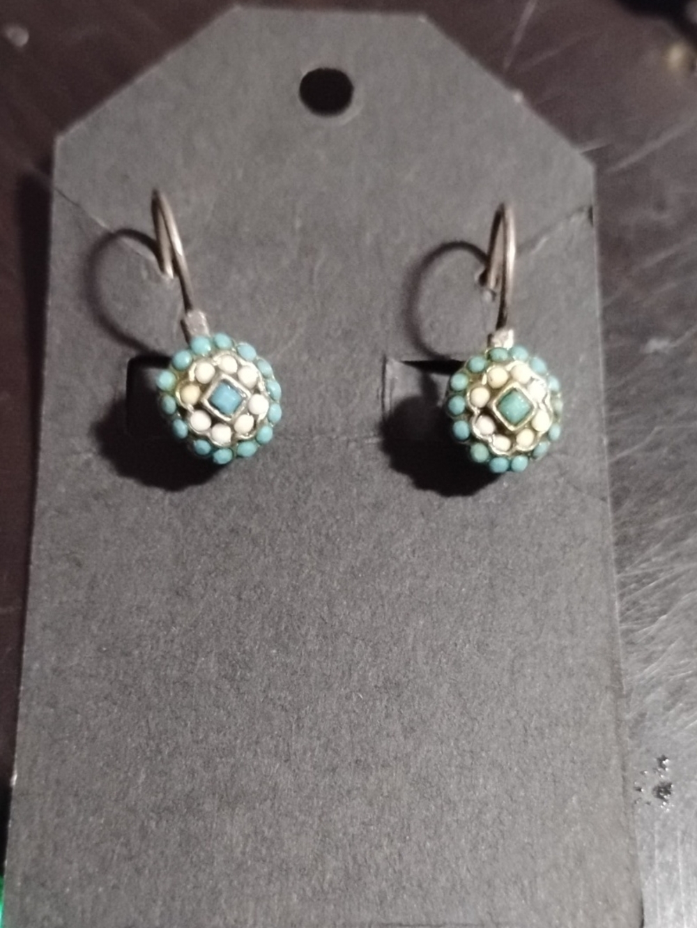 Fashion Jewelry Turquoise Beaded Drop Earrings Lever Back Delicate Feminine